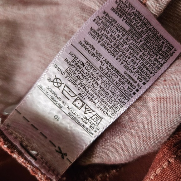 Old Navy Sky Hi Wide Leg Denim Jeans Sz 10 Red Dirt Wash Zip Fly - Picture 5 of 9